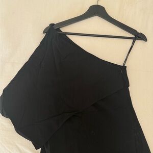 Brandon Maxwell Elegant Black One-Shoulder Top